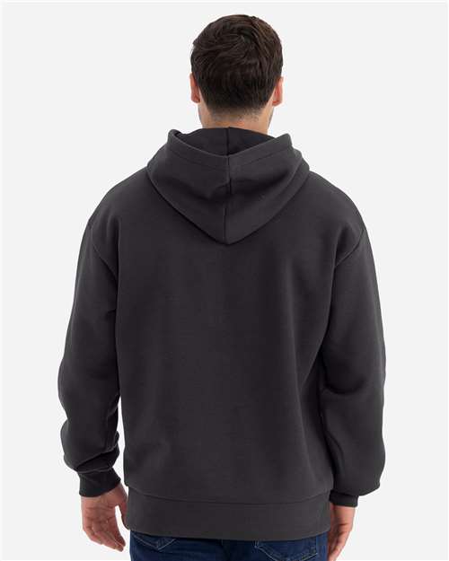 Unisex Heavyweight Fleece Hoodie Sweatshirt - OnModelBack - B22218104 - Graphite Black