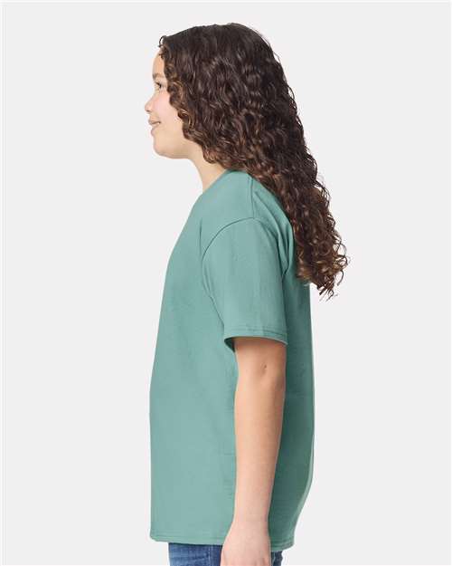Heavy Cotton™ Youth T-Shirt - OnModelSide - B31560432 - Aquatic