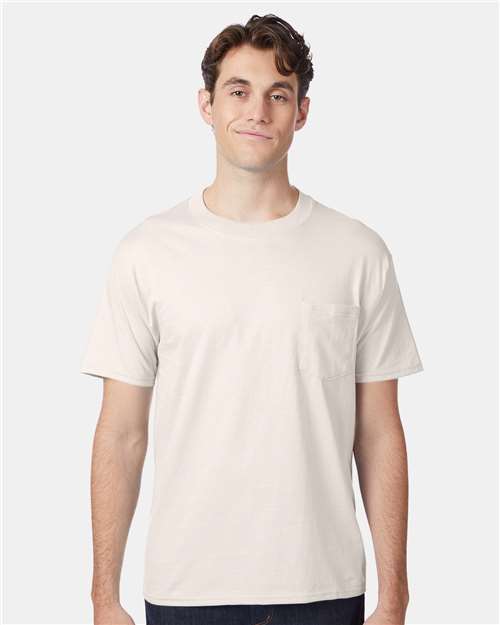 Beefy-T® Pocket T-Shirt - OnModelFront - B08500243 - Natural