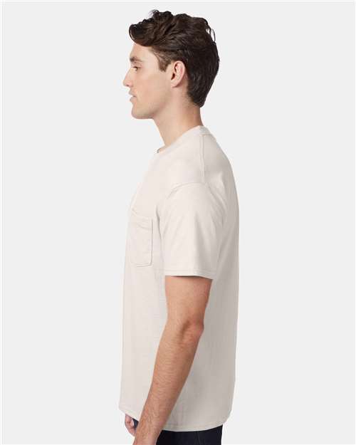 Beefy-T® Pocket T-Shirt - OnModelSide - B08500243 - Natural