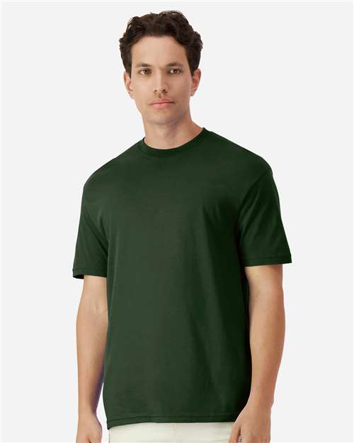 Unisex Light Cotton T-Shirt - OnModelFront - B02860542 - Forest Green