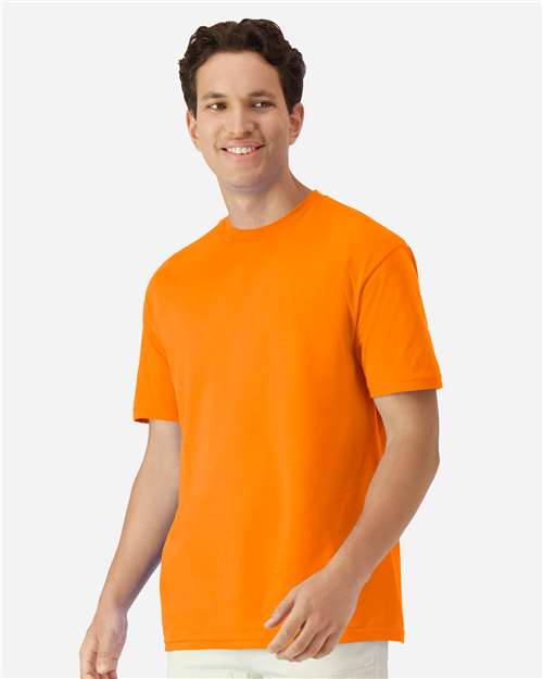 Unisex Light Cotton T-Shirt - OnModelFront - B02860662 - Safety Orange