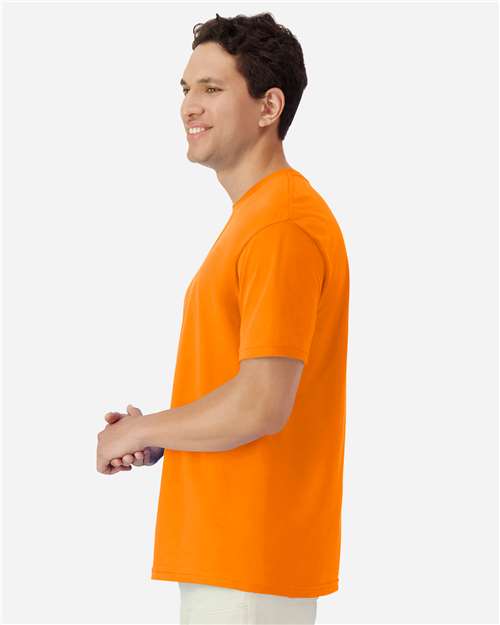 Unisex Light Cotton T-Shirt - OnModelSide - B02860662 - Safety Orange