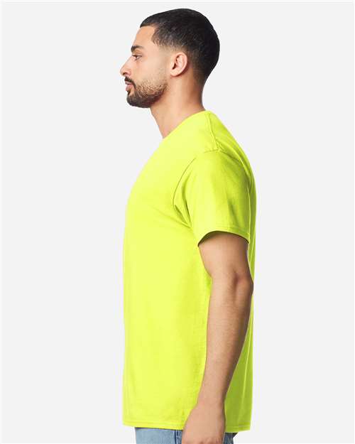 Unisex Light Cotton T-Shirt - OnModelSide - B02860122 - Safety Green