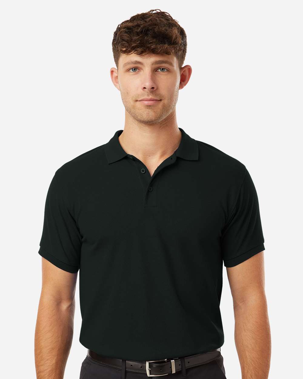 Pique Polo - OnModelFront - B00596502 - Black