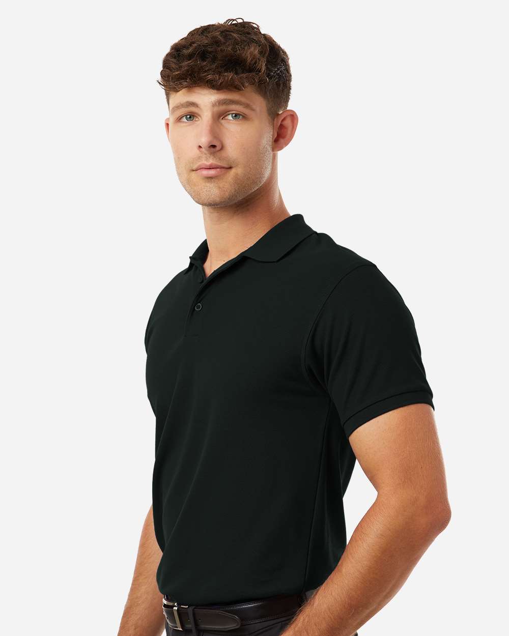 Pique Polo - OnModelSide - B00596502 - Black