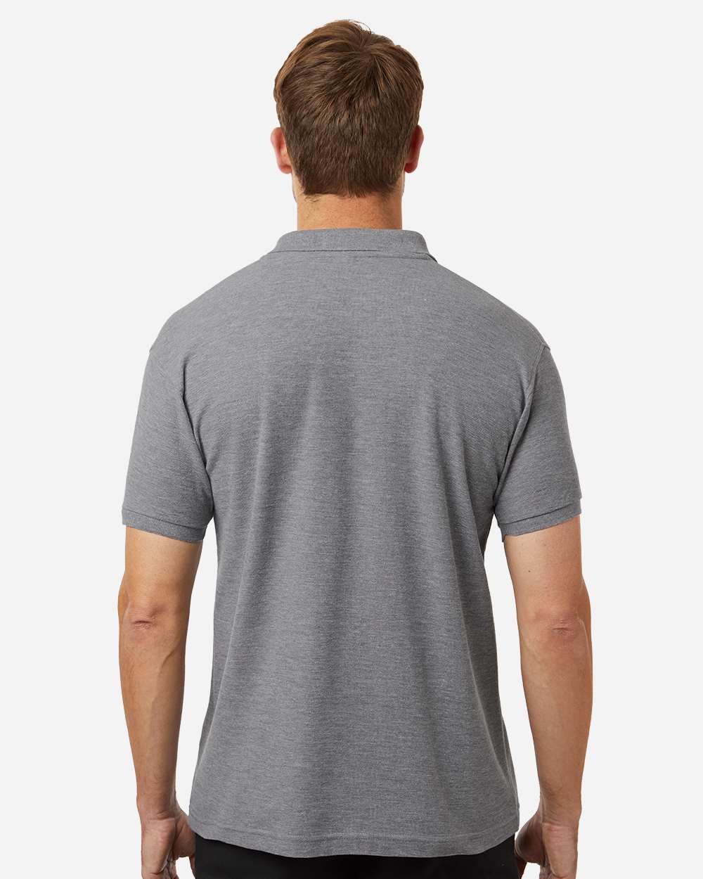 Pique Polo - OnModelBack - B00596142 - Heather Granite