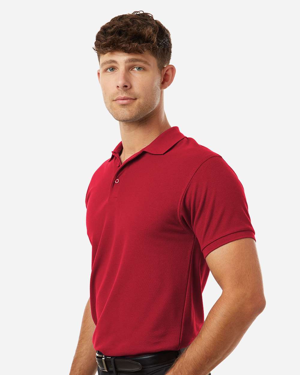 Pique Polo - OnModelSide - B00596702 - Red