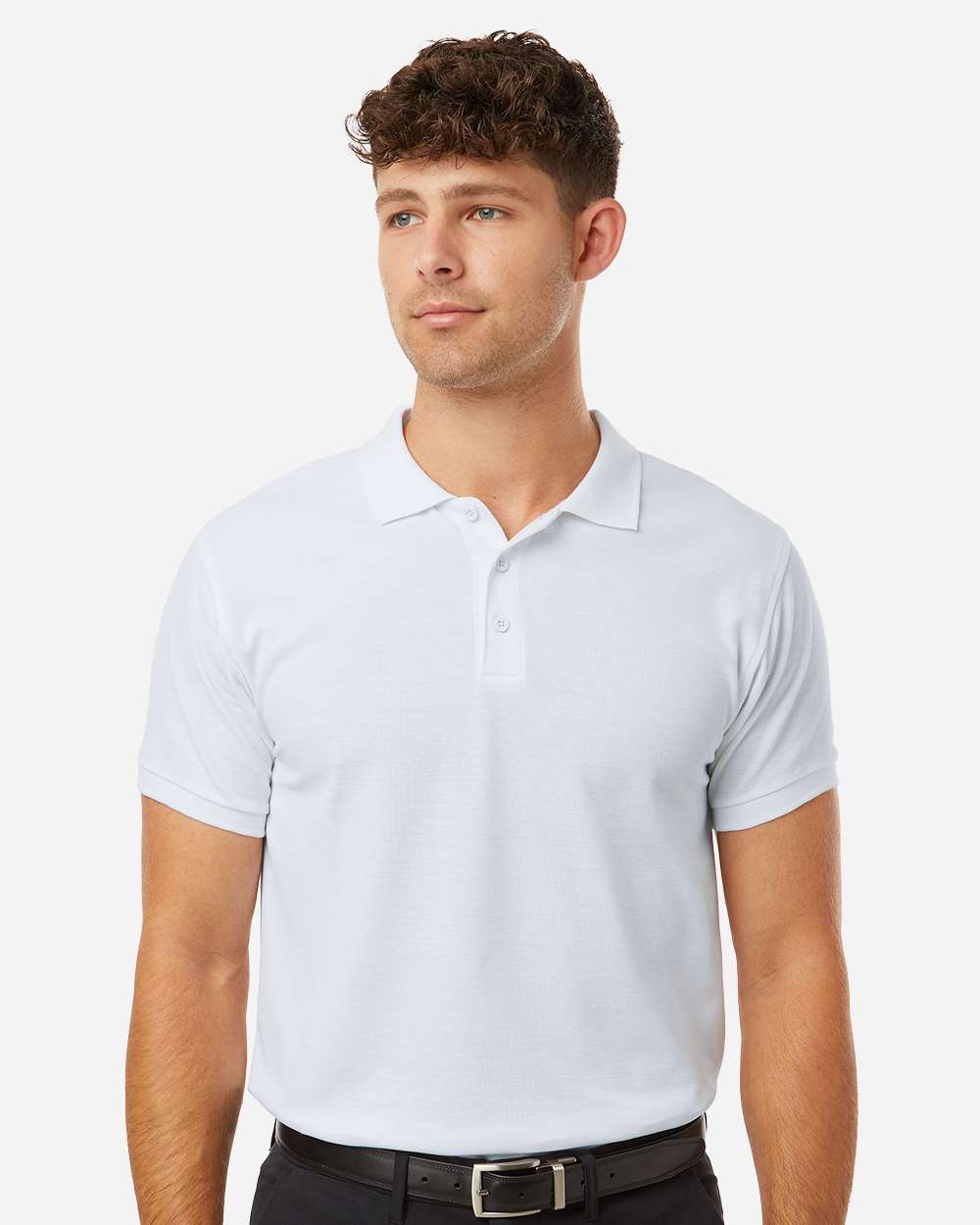 Pique Polo - OnModelFront - B00596002 - White