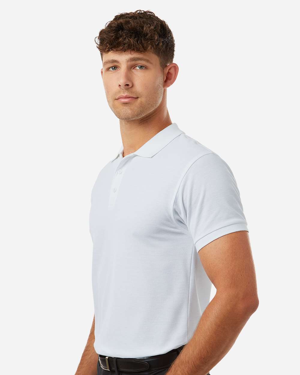 Pique Polo - OnModelSide - B00596002 - White
