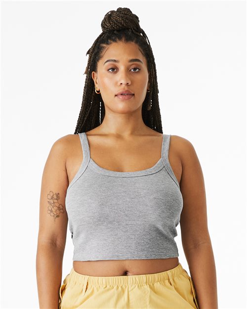 Women's Micro Rib Spaghetti Strap Tank - styleImage