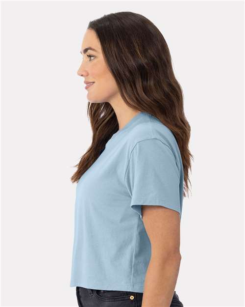 Women's Ideal Crop Top - OnModelSide - B02718252 - Stonewash Denim