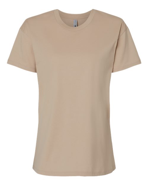 Women's Cotton Relaxed T-Shirt - Front - B03418248 - Tan