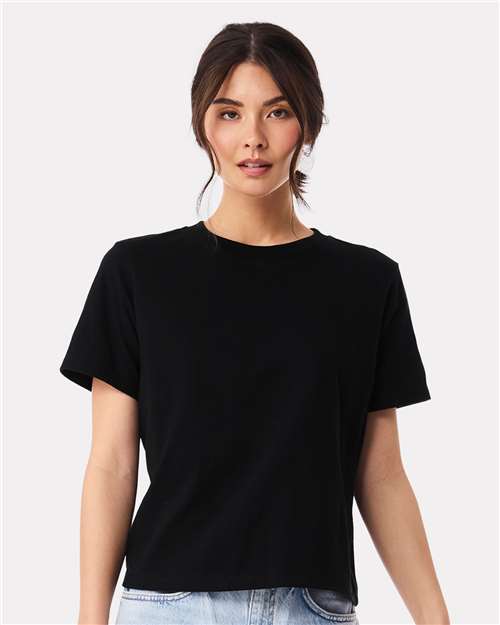 Women's 6 oz Heavyweight Tee - OnModelFront - B06606502 - Black