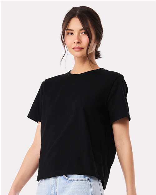 Women's 6 oz Heavyweight Tee - OnModelSide - B06606502 - Black