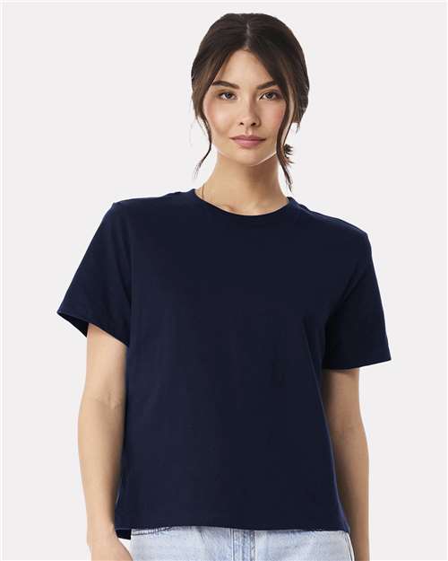 Women's 6 oz Heavyweight Tee - OnModelFront - B06606652 - Navy