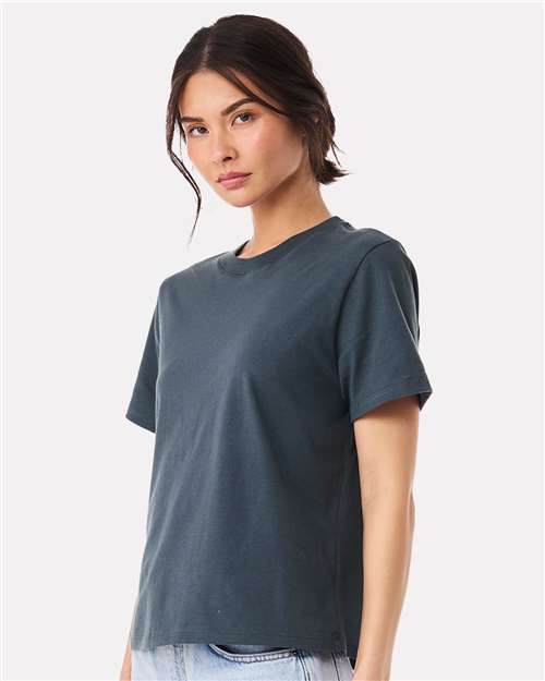 Women's 6 oz Heavyweight Tee - OnModelSide - B06606122 - Vintage Navy