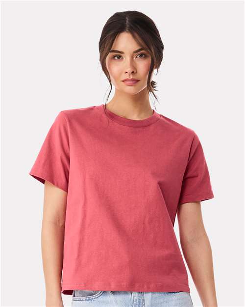 Women's 6 oz Heavyweight Tee - OnModelFront - B06606702 - Vintage Red