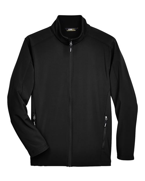 Men's Cruise Two-Layer Fleece Bonded Soft Shell Jacket - Front - B228A7502 - Black