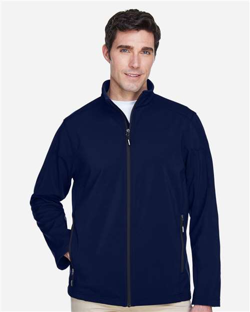 Men's Cruise Two-Layer Fleece Bonded Soft Shell Jacket - OnModelFront - B228A7652 - Classic Navy