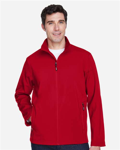 Men's Cruise Two-Layer Fleece Bonded Soft Shell Jacket - OnModelFront - B228A7702 - Classic Red