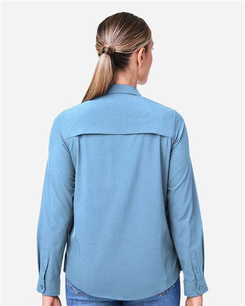 Women's Ultra UVP® Marina Shirt - OnModelBack - B292A7262 - Columbia Blue