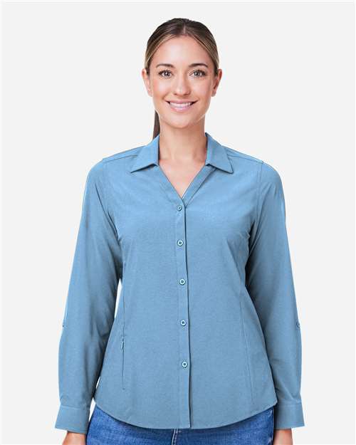 Women's Ultra UVP® Marina Shirt - OnModelFront - B292A7262 - Columbia Blue