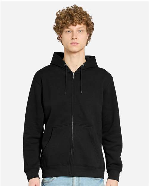 Premium Full-Zip Hooded Sweatshirt - OnModelFront - B488C9502 - Black
