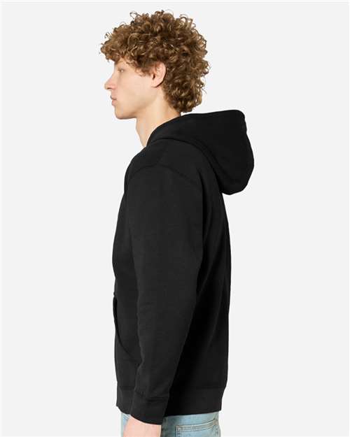 Premium Full-Zip Hooded Sweatshirt - OnModelSide - B488C9502 - Black