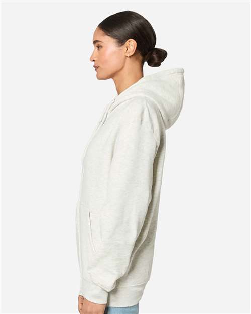 Premium Full-Zip Hooded Sweatshirt - OnModelSide - B488C9242 - Oatmeal Heather