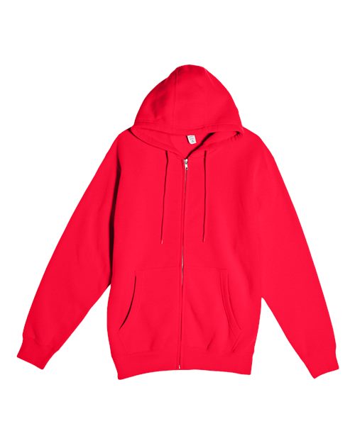 Premium Full-Zip Hooded Sweatshirt - Front - B488C9702 - Red