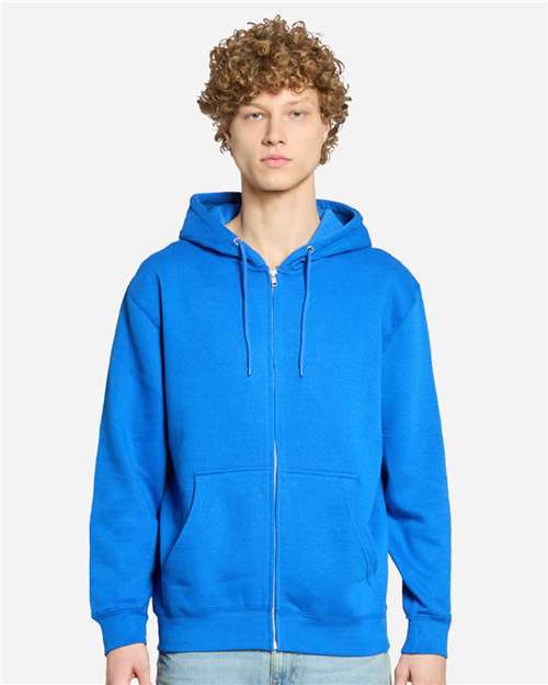 Premium Full-Zip Hooded Sweatshirt - OnModelFront - B488C9752 - Royal
