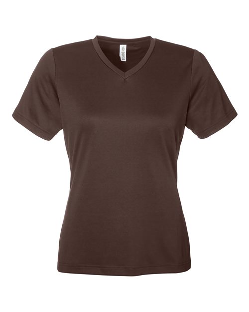 Women's Zone Performance Mesh T-Shirt - Front - B687D9052 - Sport Dark Brown