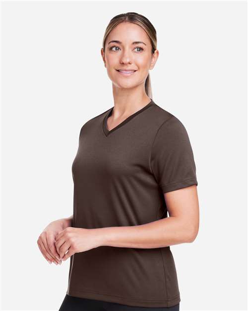 Women's Zone Performance Mesh T-Shirt - OnModelSide - B687D9052 - Sport Dark Brown