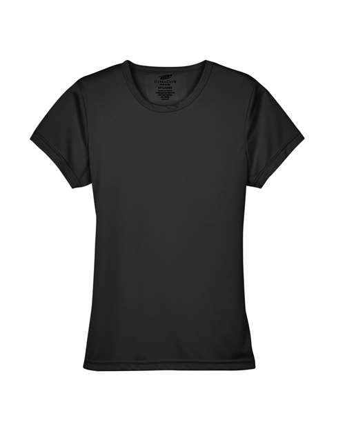 Women's Cool & Dry Sport Performance Interlock T-shirt - Front - B908E1502 - Black