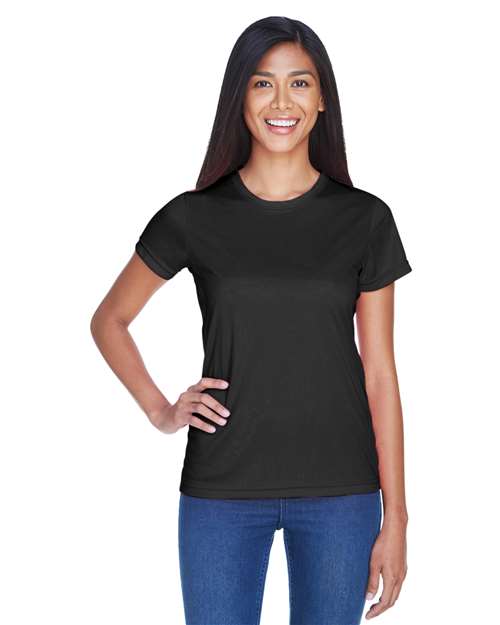Women's Cool & Dry Sport Performance Interlock T-shirt - OnModelFront - B908E1502 - Black
