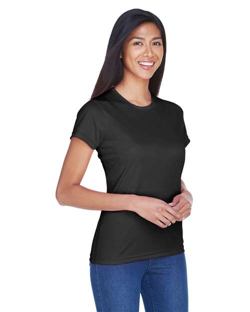 Women's Cool & Dry Sport Performance Interlock T-shirt - OnModelSide - B908E1502 - Black