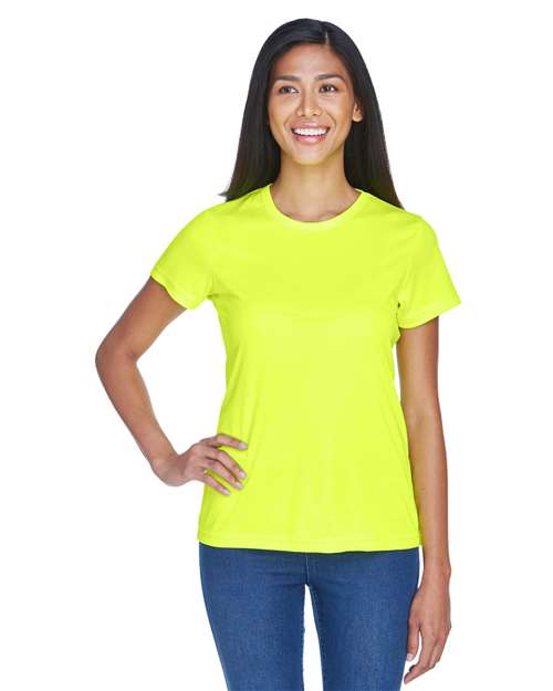 Women's Cool & Dry Sport Performance Interlock T-shirt - OnModelFront - B908E1123 - Bright Yellow