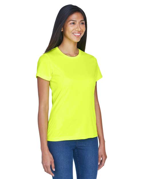 Women's Cool & Dry Sport Performance Interlock T-shirt - OnModelSide - B908E1123 - Bright Yellow