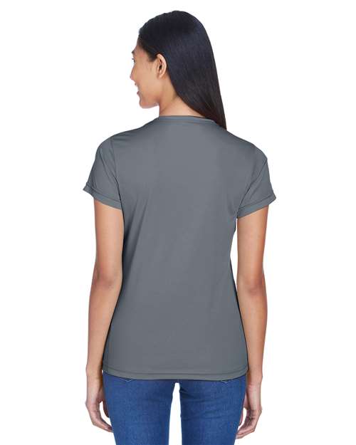 Women's Cool & Dry Sport Performance Interlock T-shirt - OnModelBack - B908E1622 - Charcoal