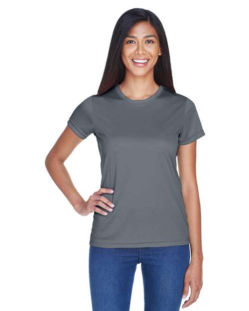 Women's Cool & Dry Sport Performance Interlock T-shirt - OnModelFront - B908E1622 - Charcoal