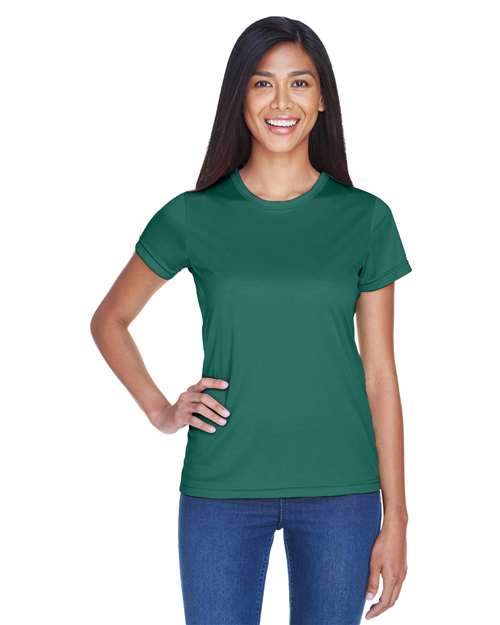 Women's Cool & Dry Sport Performance Interlock T-shirt - OnModelFront - B908E1542 - Forest Green