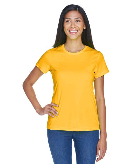 Women's Cool & Dry Sport Performance Interlock T-shirt - OnModelFront - B908E1107 - Gold