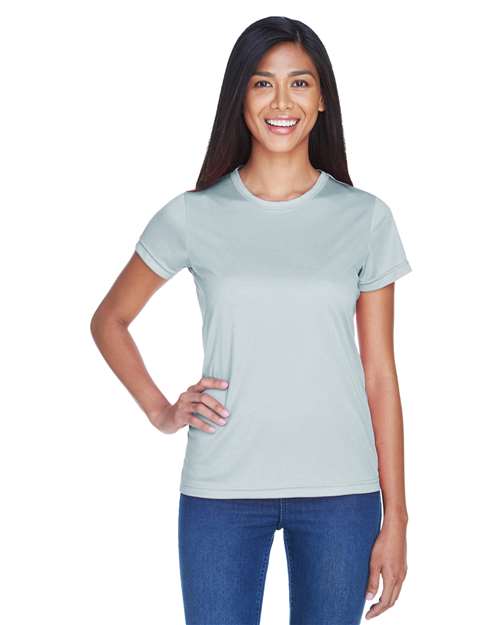 Women's Cool & Dry Sport Performance Interlock T-shirt - OnModelFront - B908E1592 - Grey