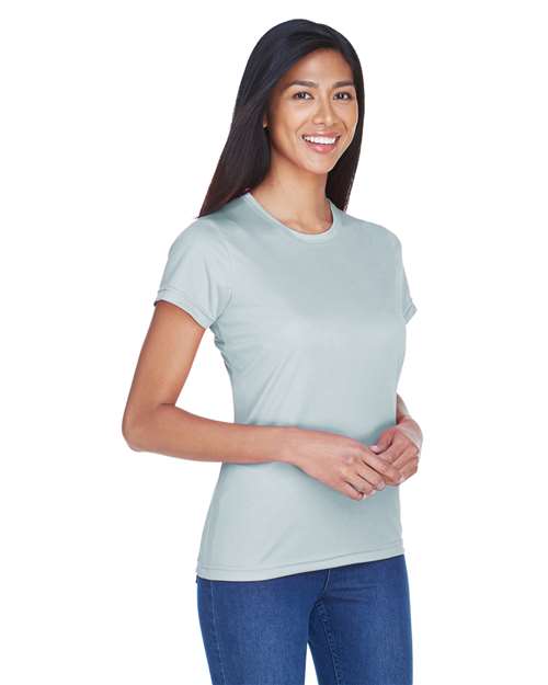 Women's Cool & Dry Sport Performance Interlock T-shirt - OnModelSide - B908E1592 - Grey
