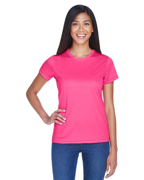 Women's Cool & Dry Sport Performance Interlock T-shirt - OnModelFront - B908E1302 - Heliconia