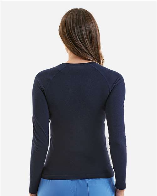 Women's Unstoppable Long Sleeve Fresh Underscrub Base Layer T-Shirt - OnModelBack - B293D5652 - Navy Heather