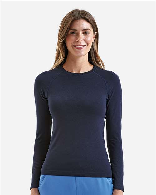 Women's Unstoppable Long Sleeve Fresh Underscrub Base Layer T-Shirt - OnModelFront - B293D5652 - Navy Heather