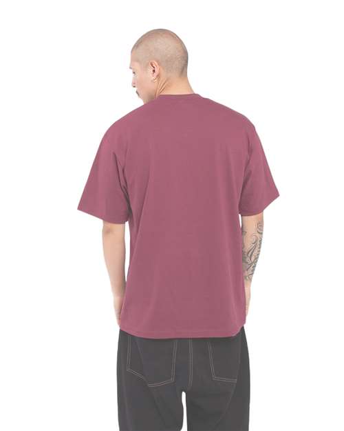 Max Heavyweight T-Shirt - OnModelBack - B278C2537 - Burgundy