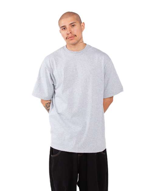 Max Heavyweight T-Shirt - OnModelSide - B278C2353 - Heather Grey